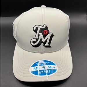 TaylorMade Light Gray Golf Newport Retro Metal Eyelet Adjustable Hat Cap